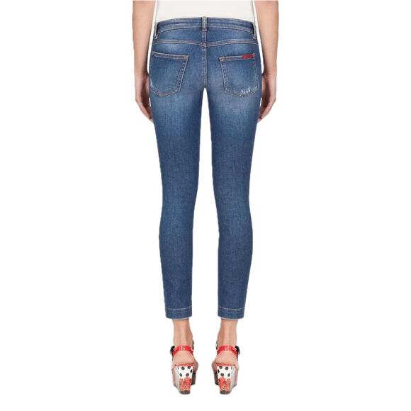 NWT Dolce & Gabbana Floral Applique Skinny Jeans  IT 40 S - Picture 5 of 8